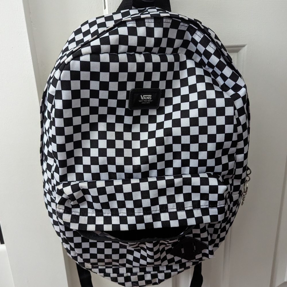 Vans black and white checkered backpack